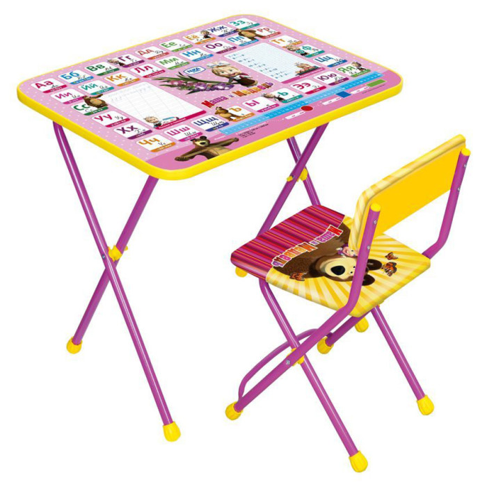 Детские столы и стулья Ника Набор мебели Маша и Медведь (стол+стул клеенка)