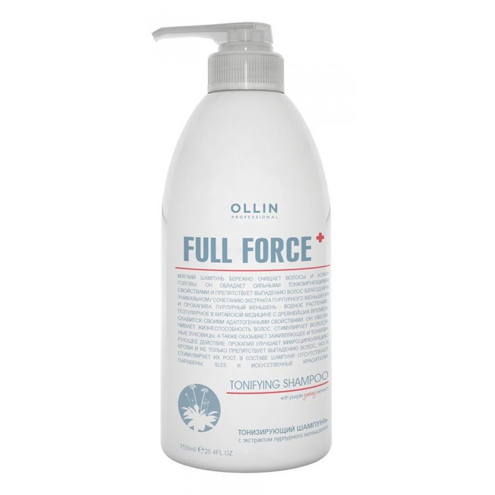 Ollin Professional Full Force Тонизирующий шампунь с экстрактом пурпурного женьшеня 750 мл