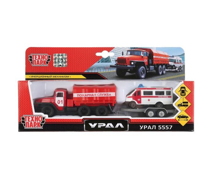 

Технопарк Машина металлическая Урал 12 см, Машина металлическая Урал 12 см