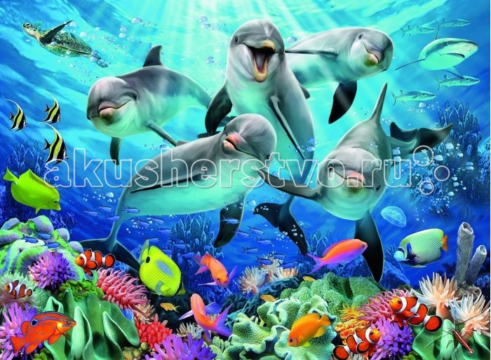Пазлы Ravensburger Пазл Дельфины 500 элементов барби и дельфины
