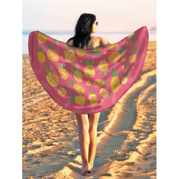 JoyArty Парео и Пляжный коврик Модные ананасы 150 см