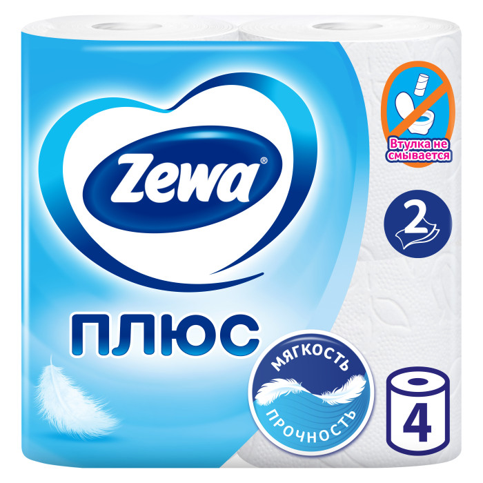  Zewa  Туалетная бумага 2 слоя 4 шт.