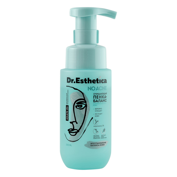 

Dr. Esthetica No Acne Adults Очищающая пенка-баланс 200 мл, No Acne Adults Очищающая пенка-баланс 200 мл