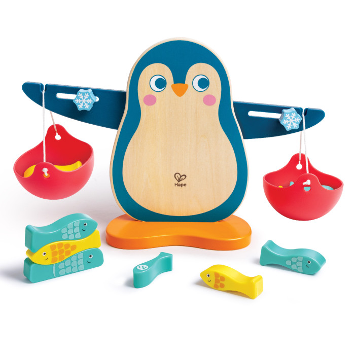 Деревянная игрушка Hape Детская развивающая игра-балансир Пингвин (13 элементов)