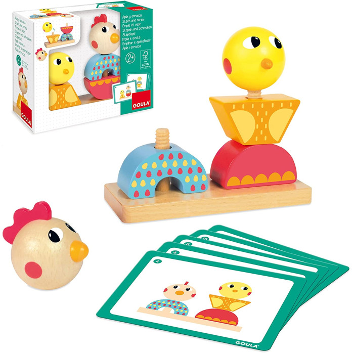 игры для малышей goula мозаика палочки Игры для малышей Goula Игровой набор Курочка и цыпленок