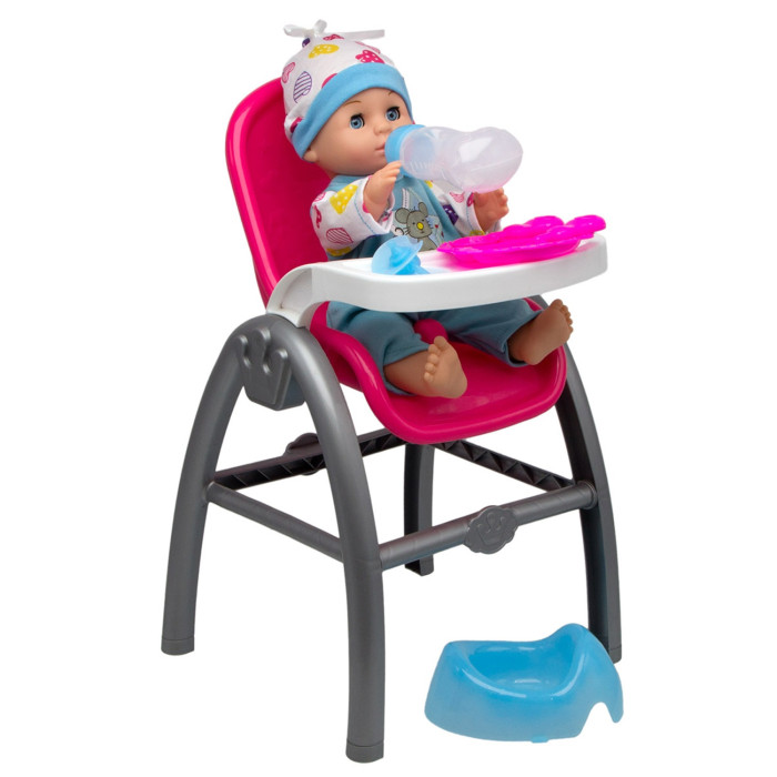 

Yale baby Кукла функциональная со стульчиком для кормления 30 см, Кукла функциональная со стульчиком для кормления 30 см