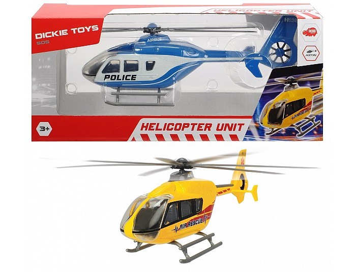 вертолеты и самолеты dickie вертолет функциональный 41 см Вертолеты и самолеты Dickie Вертолет EC 135 die-cast с крутящимися лопастями 21 см