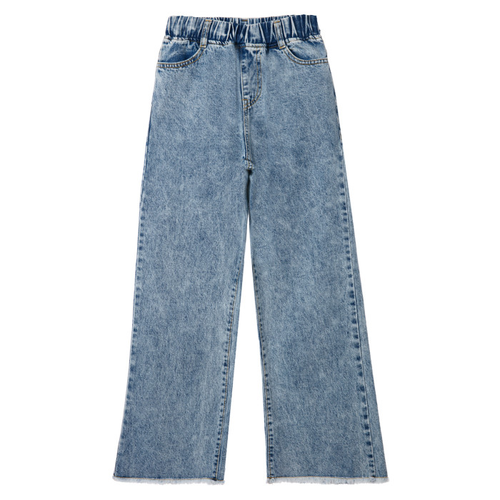 цена Брюки и джинсы Playtoday Брюки текстильные джинсовые для девочек 12221246