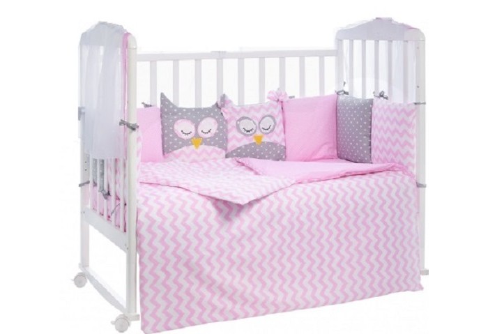 Комплекты в кроватку LuBaby Спящие совята (6 предметов) эдельвейс комплект в кроватку одеяло подушка цвет серый бирюзовый