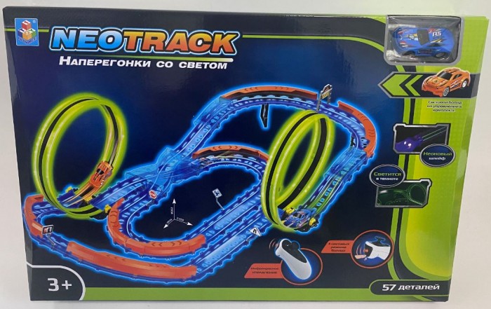 фото 1 toy neotrack автотрек светящийся (57 деталей)