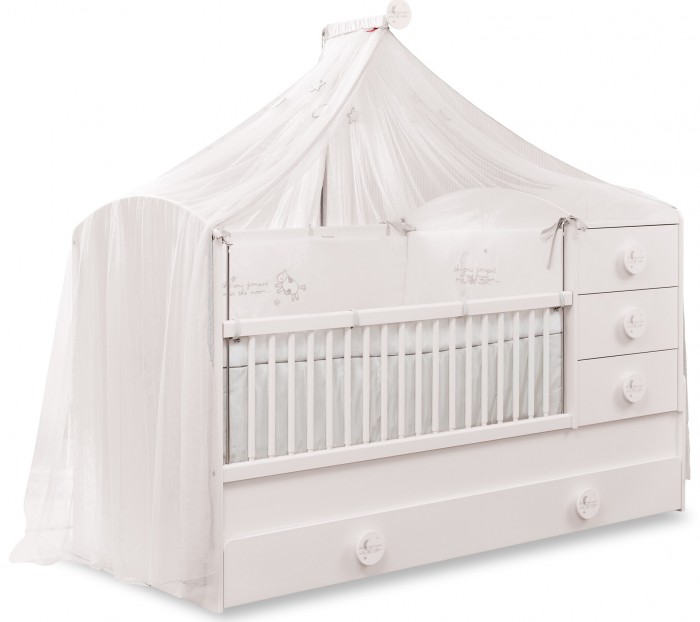 Кроватка-трансформер Cilek Baby Cotton с выдвижным спальным местом 131х80/177х80 см