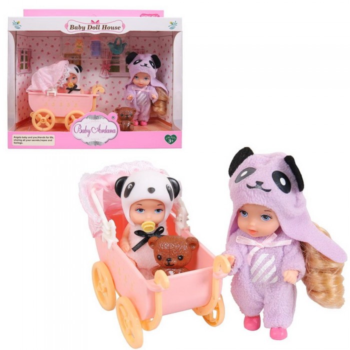 цена Куклы и одежда для кукол ABtoys Набор игровой Baby Ardana Дома у сестренок В спальне с коляской
