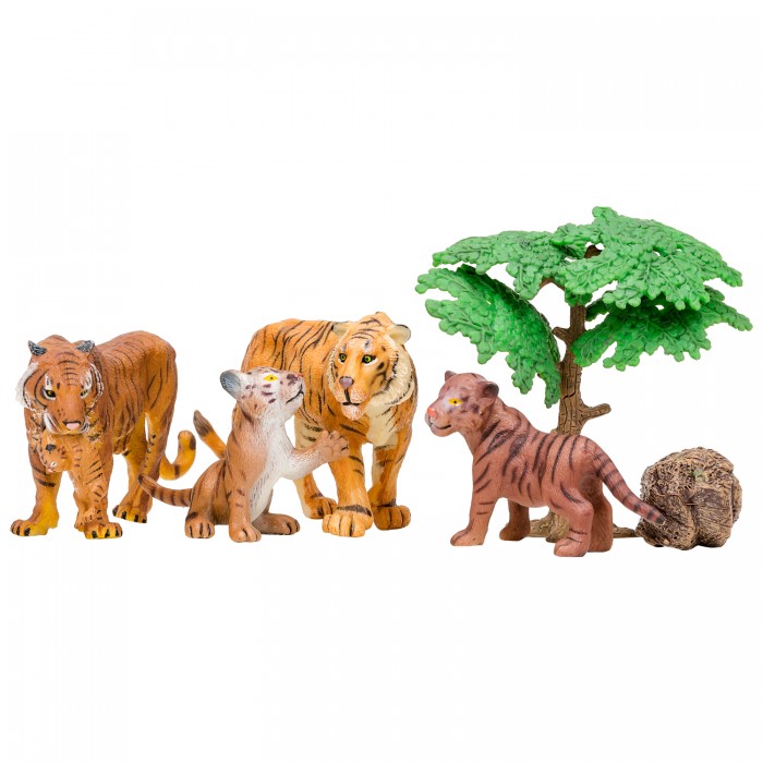 Игровые фигурки Masai Mara Набор фигурок Мир диких животных Семья тигров (6 предметов)