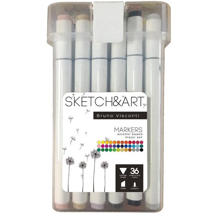 

Sketch&Art Набор маркеров двухсторонних Большой 36 цветов, Набор маркеров двухсторонних Большой 36 цветов