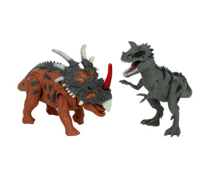 Игровые фигурки KiddiePlay Фигурки динозавра Трицератопс и Карнотавр набор динозавров звук