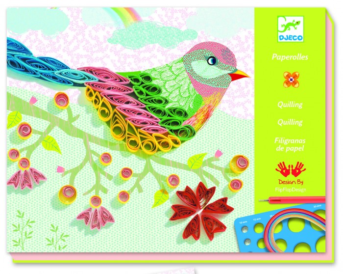 djeco набор для творчества бумажные цветы Наборы для квиллинга Djeco Набор для творчества Квиллинг Птички