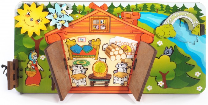 Деревянная игрушка Нескучные Игры Бизиборд Козлята и волк деревянная игрушка сказки дерева повар