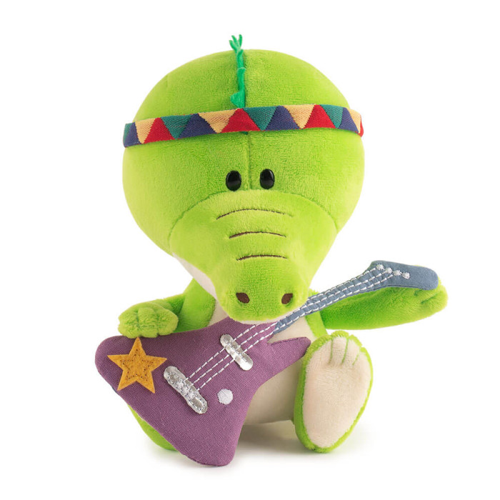 Мягкая игрушка Budi Basa Сафарики Крокодильчик Кики с гитарой 15 см