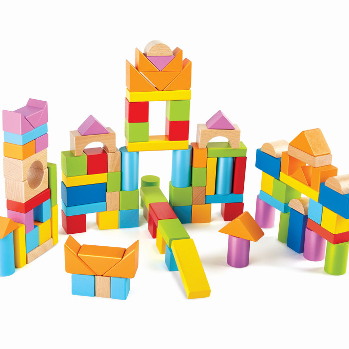Деревянные игрушки Hape кубики 3 в 1 Замечательные блоки (101 элемент) деревянные игрушки wonderworld радужные блоки со звуком в контейнере