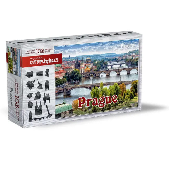 Нескучные Игры Деревянный пазл Citypuzzles Прага прага путеводитель