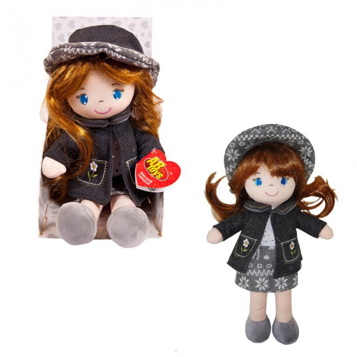 ABtoys Кукла в серой шляпке и фетровом костюме 36 см M6060