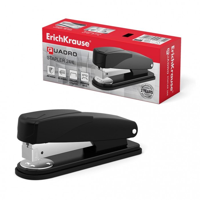 

ErichKrause Степлер №24/6 Quadro Half-strip до 30 листов, Степлер №24/6 Quadro Half-strip до 30 листов