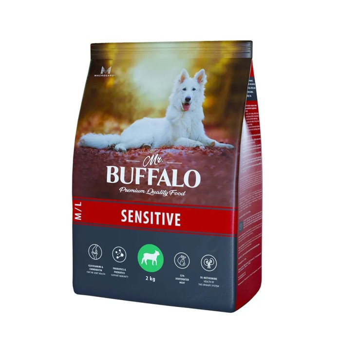 Mr.Buffalo Сухой корм Sensitive для собак средних и крупных пород с ягненком 2 кг