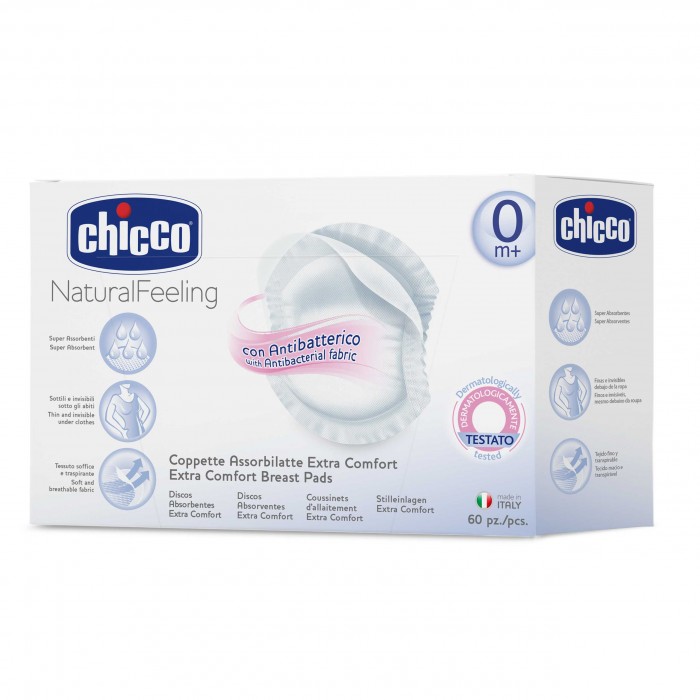 Chicco Прокладки для груди антибактериальные 60 шт. прокладки для груди ekitto 28 шт