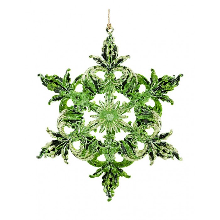 

ErichKrause Decor Ёлочная игрушка Снежинка лайм 15 см, Decor Ёлочная игрушка Снежинка лайм 15 см