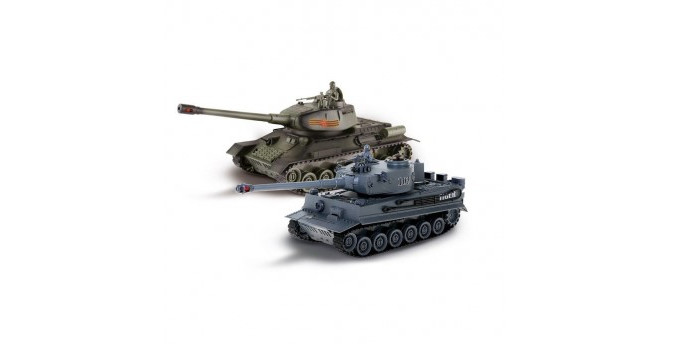 Радиоуправляемые игрушки Crossbot Танковый бой Т-34 и Tiger на радиоуправлении танковый бой тигр против т90 р у 1 28