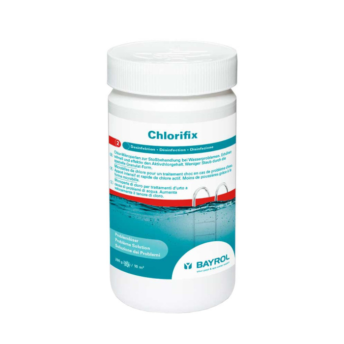 Bayrol Быстрорастворимый хлор для ударной дезинфекции воды ChloriFix 1 кг дезинфицирующие средство aqualand хлор 60 гранулы 1 кг
