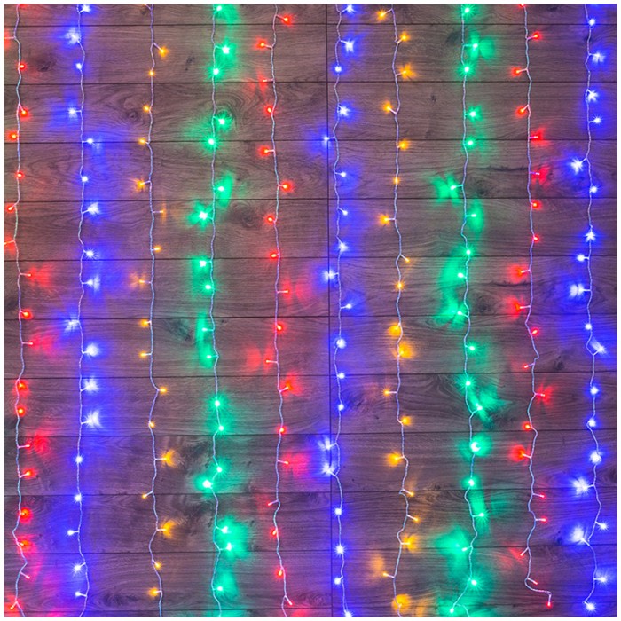 

Neon-Night Электрогирлянда Светодиодный дождь 144 лампы 150х150 cм, Электрогирлянда Светодиодный дождь 144 лампы 150х150 cм