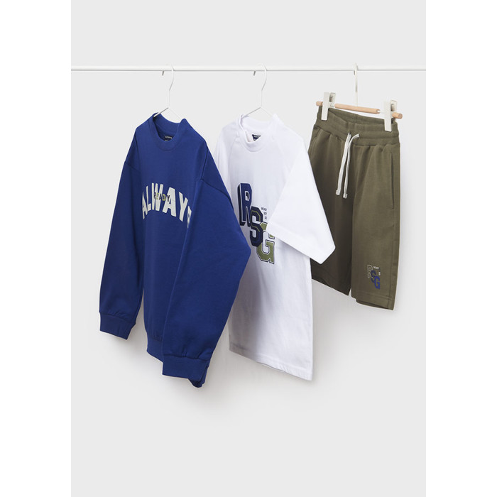 Комплекты детской одежды Mayoral Комплект для мальчика (джемпер, футболка, шорты) 6652