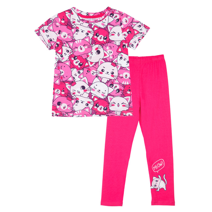 комплекты детской одежды playtoday комплект для девочек flamingo kids girls футболка шорты Комплекты детской одежды Playtoday Cats kids girls Комплект трикотажный 32322100