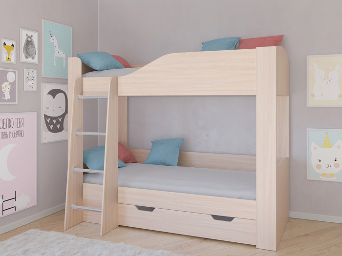 Подростковая кровать РВ-Мебель двухъярусная Астра 2 с ящиком подростковая кровать рв мебель двухъярусная лео дуб молочный