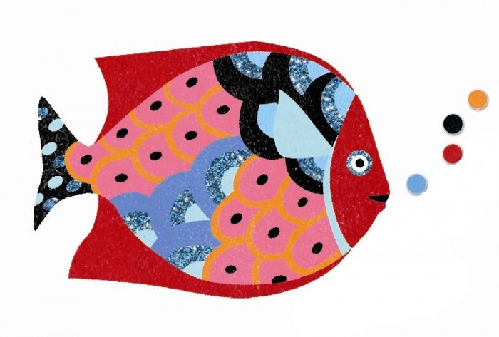 Картины своими руками Djeco Набор цветного песка Радужные рыбки