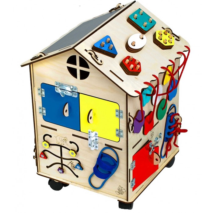 фото Деревянная игрушка нумикон игры монтессори бизи-дом со светом