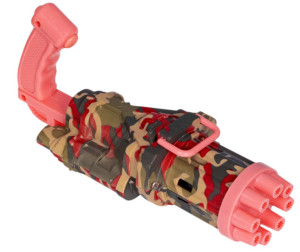  Bondibon Пистолет-вентилятор для мыльных пузырей Наше Лето Мыльная пушка со светом - Розовый камуфляж
