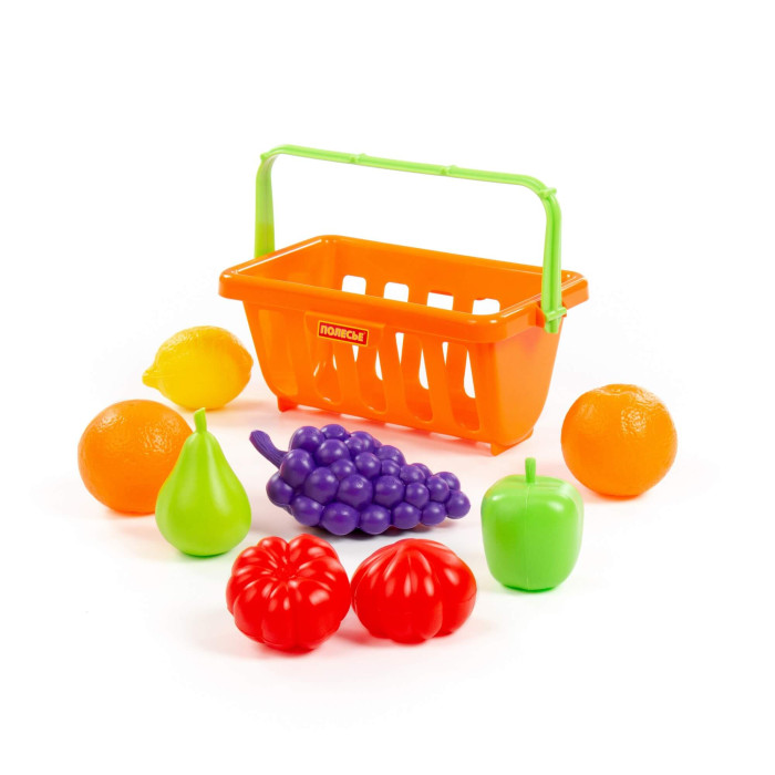 Ролевые игры Полесье Набор продуктов с корзинкой №2 набор фрукты овощи 12 предметов в сумке корзинке