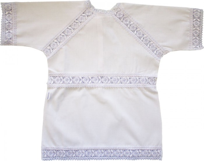 Папитто Крестильная рубашечка с гипюром 1208 - фото 1