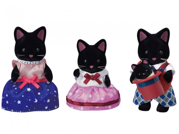 Sylvanian Families Семья Черных котов набор из 5 пар черных носков для мальчиков