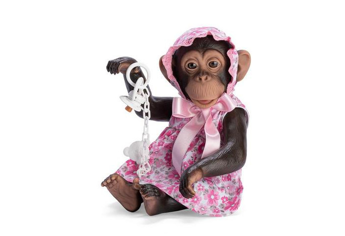 шимпанзе asi animales reborn лола в кружевном платьице 32 см 606250 Игровые фигурки ASI Шимпанзе Лола 32 см 606590