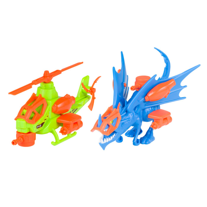 фото Nikko snap'n play набор синий дракон vs зеленый вертолет