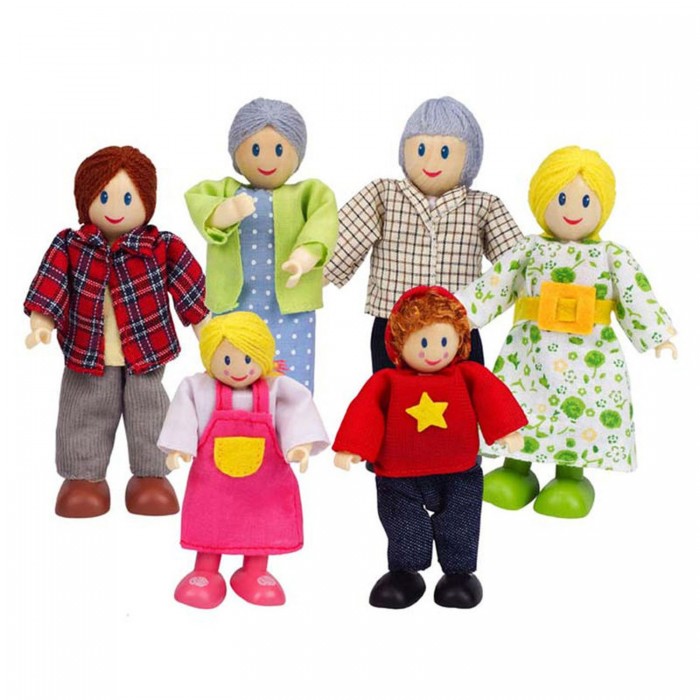 фото Hape набор мини-кукол счастливая семья европейская
