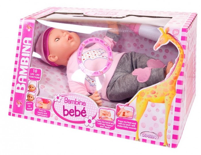 цена Куклы и одежда для кукол Dimian Кукла-пупс Bambina Bebe 40 см