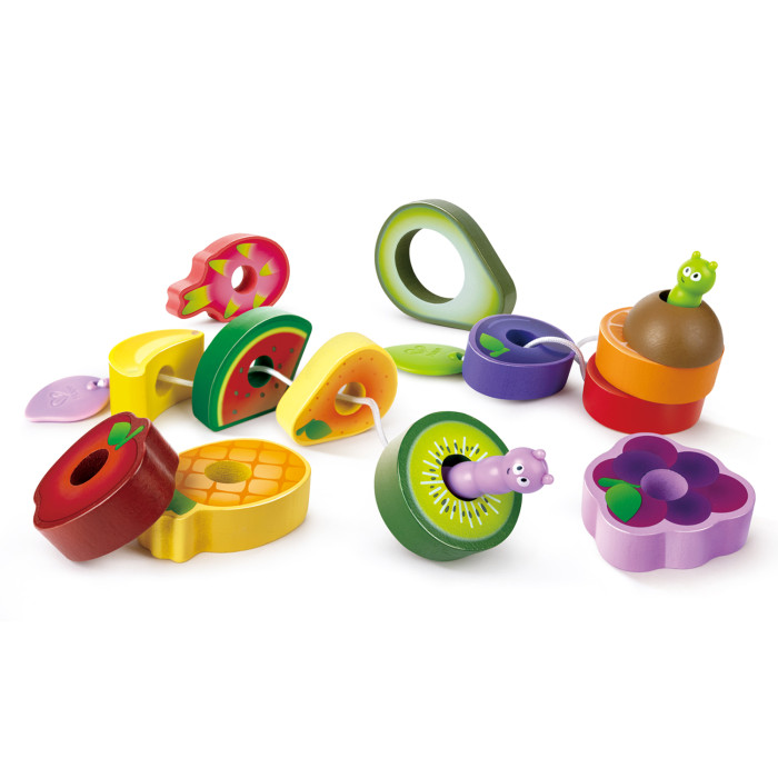 Деревянные игрушки Hape шнуровка Веселые гусеницы (14 предметов) деревянные игрушки hape игровой набор овощи 7 предметов