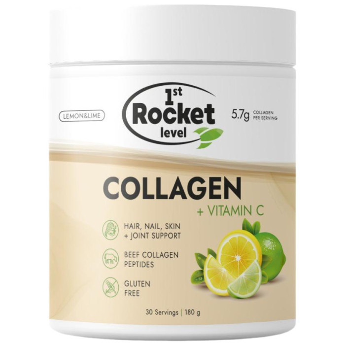 1st Rocket Level Collagen + Vitamin C Лимон-Лайм 180 г 4610141211386 Collagen + Vitamin C Лимон-Лайм 180 г - фото 1