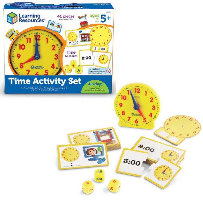 Learning Resources Игровой набор Учимся определять время (41 элемент) kumon учимся определять время час и полчаса