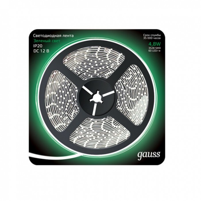 

Светильник Gauss Лента LED 2835/60-SMD 4.8W 12V 5 м, Лента LED 2835/60-SMD 4.8W 12V 5 м
