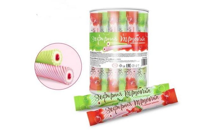 

Конфитой Зефирная трубочка с джемом, Зефирная трубочка с джемом